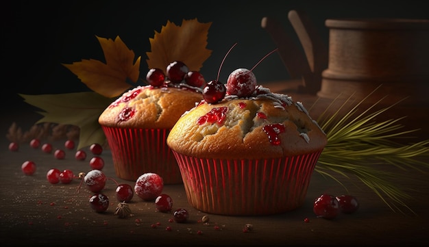 Cranberry Muffins Made With Generative AI