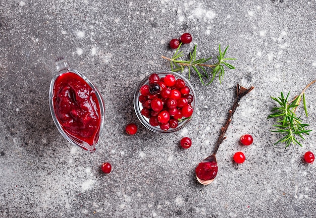 Cranberry sauce with rosemary and fresh berry