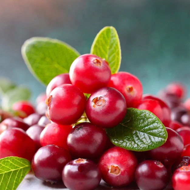 Cranberry with leaves isolated on white With clipping path Full depth of field