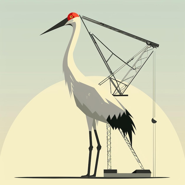 Photo crane illustration icon cartoon graphics