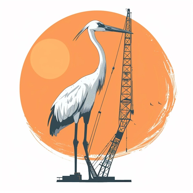 Photo crane illustration icon cartoon graphics