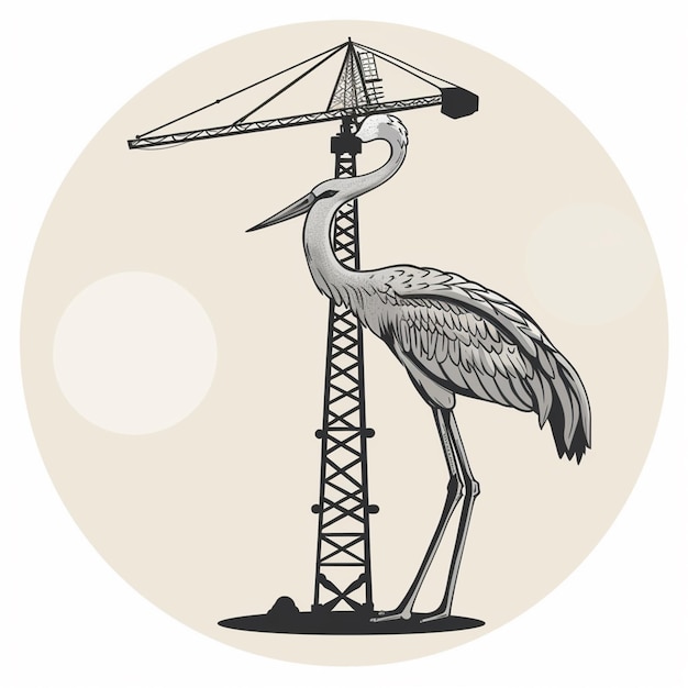 Photo crane illustration icon cartoon graphics