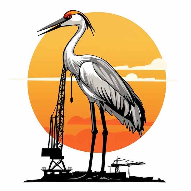 Photo crane illustration icon cartoon graphics