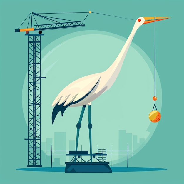 Photo crane illustration icon cartoon graphics