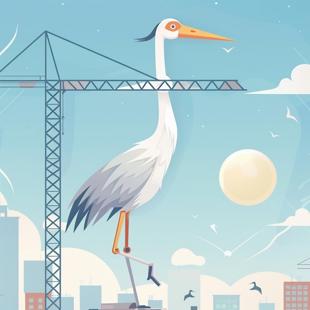 Photo crane illustration icon cartoon graphics