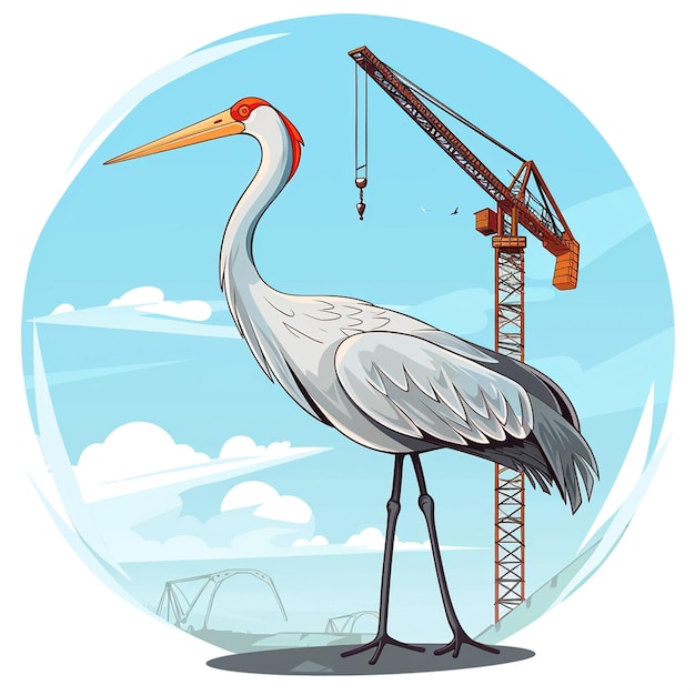 Photo crane illustration icon cartoon graphics