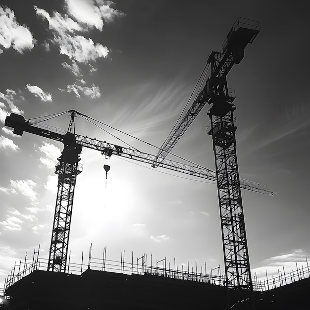 Photo a crane is being used to lift a building