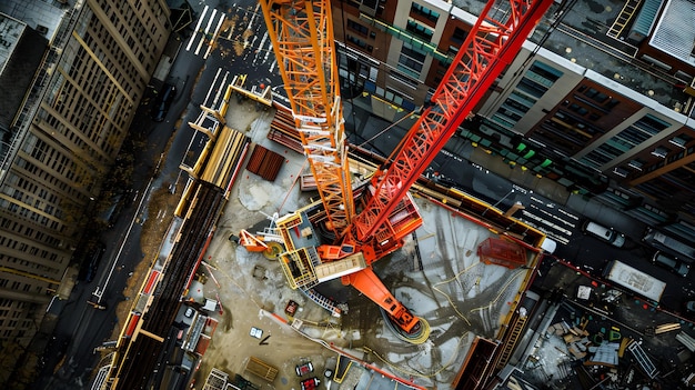 Photo a crane is being used to work on a building