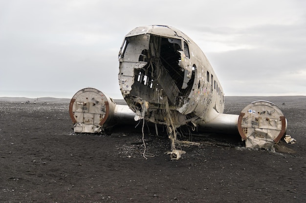 Crashed plane wreckage