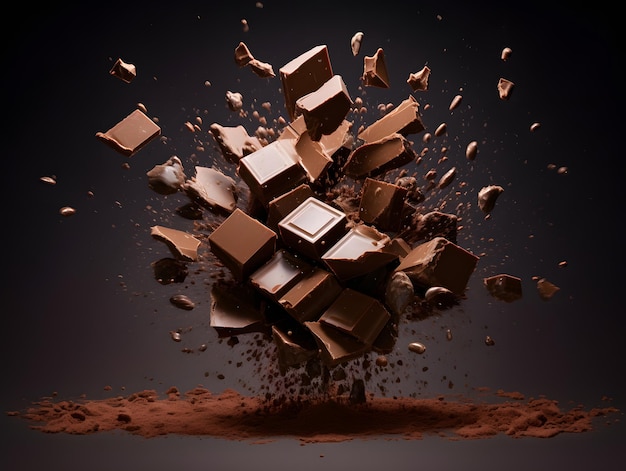 crashing and explosion chocolate Bar Chocolate candy