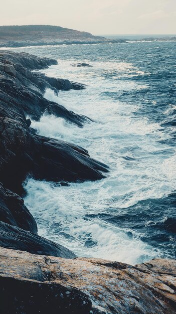 Crashing Waves Against Rugged Coastline A Dramatic Coastal Symphony