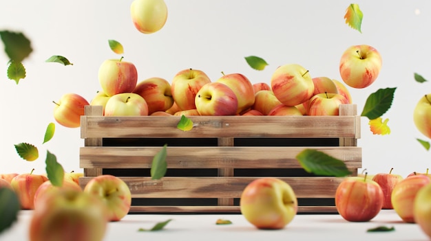 a crate of apples that has fallen from the tree