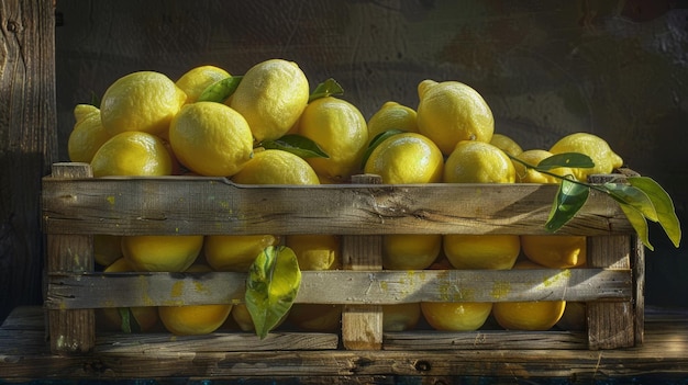 A Crate Full of Fresh Lemons