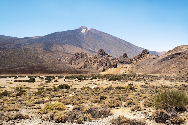 A crater in the Teide Volcano National Park.A Martian view.Tenerife.Spain.