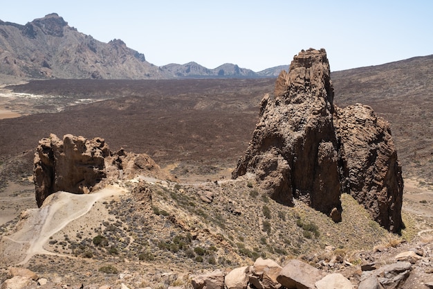 A crater in the Teide Volcano National Park.A Martian view