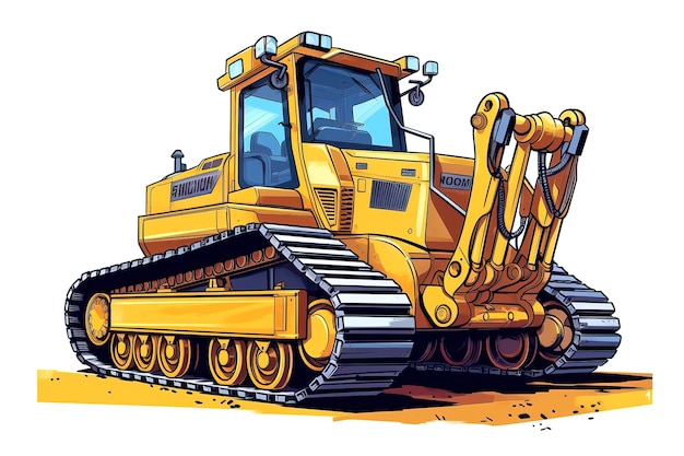 Crawler Buldozer Illustration Transportation illustration Generative AI