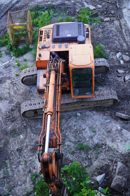 Crawler excavator on the construction site