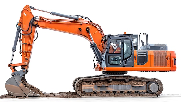 Crawler excavator isolated on white background Powerful excavator