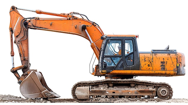 Crawler excavator isolated on white background Powerful excavator