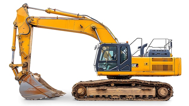 Photo crawler excavator isolated on white background powerful excavator