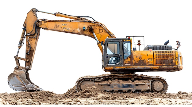 Crawler excavator isolated on white background Powerful excavator