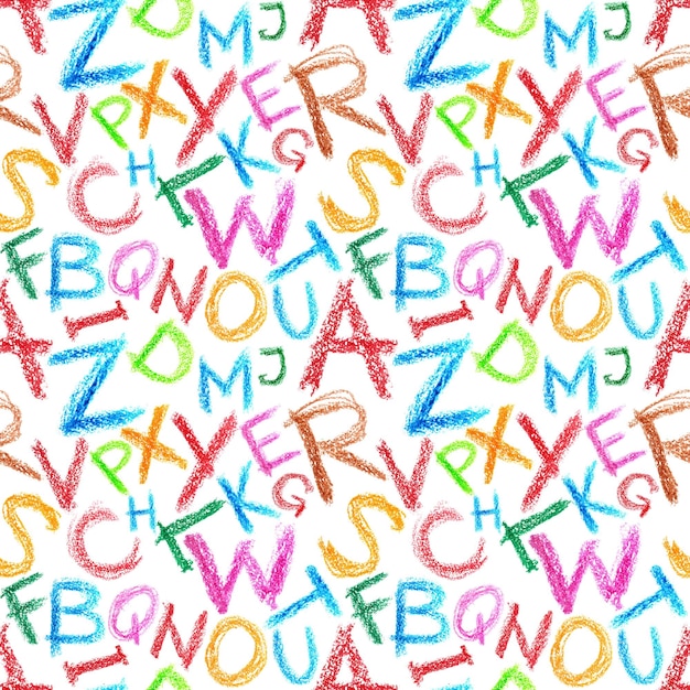 Crayon letters seamless