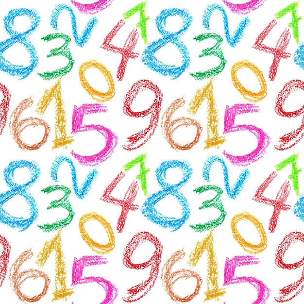 Crayon numbers seamless