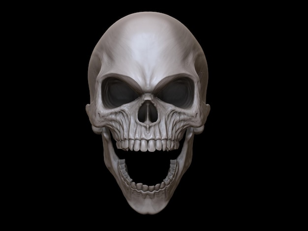 Crazy angry screaming skull