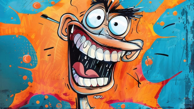 Photo crazy cartoon character illustration