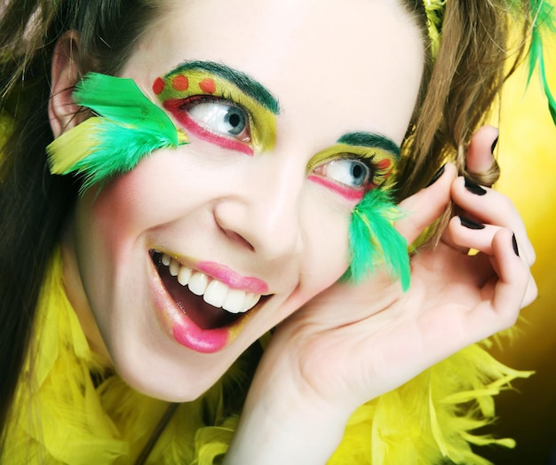 Crazy girl with bright make up