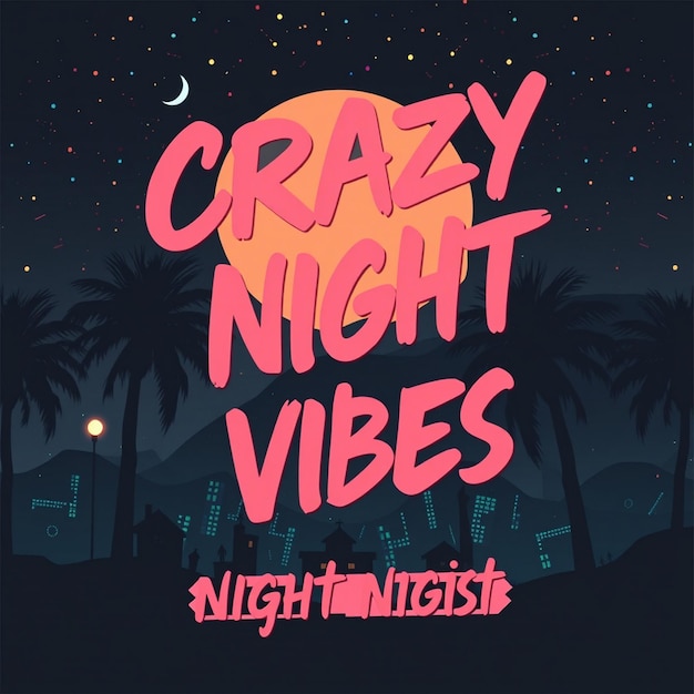 Photo crazy night vibes social media and flyer design post template