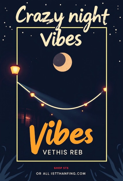 Photo crazy night vibes social media and flyer design post template