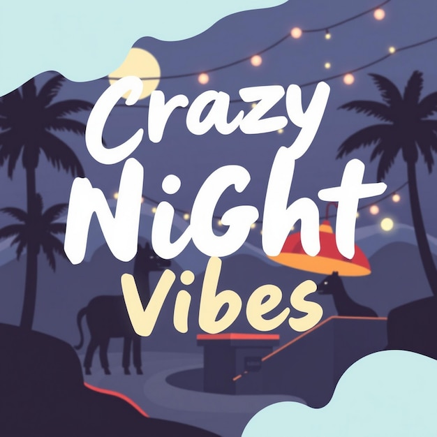 Photo crazy night vibes social media and flyer design post template