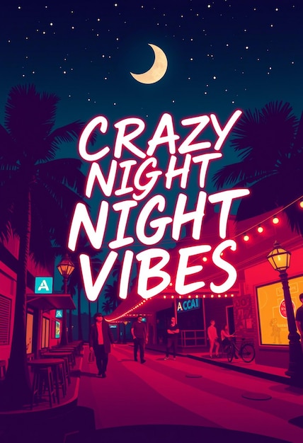 Crazy night vibes social media and flyer design post template