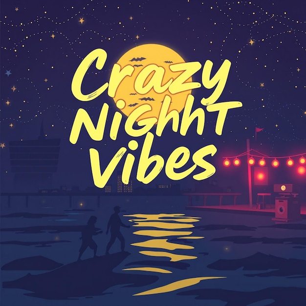 Crazy night vibes social media and flyer design post template