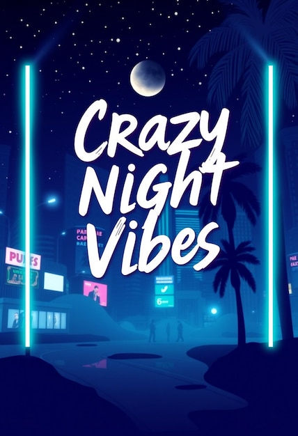 Crazy night vibes social media and flyer design post template