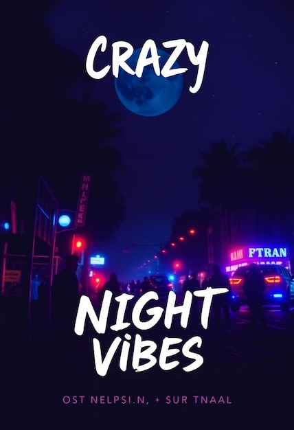 Crazy night vibes social media and flyer design post template