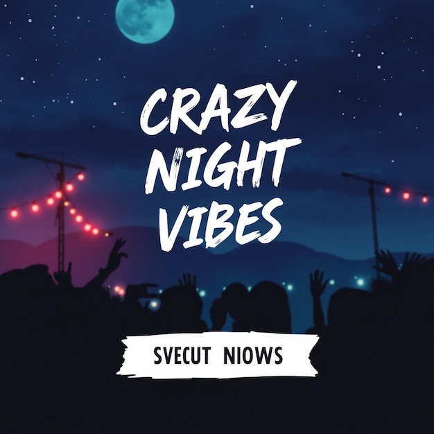 Photo crazy night vibes social media and flyer design post template