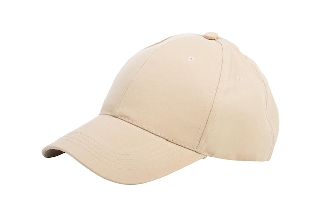 Cream Baseball Hat Isolated