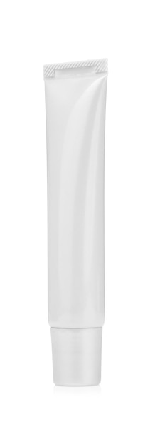 cream cosmetic tube isolated on a white background.