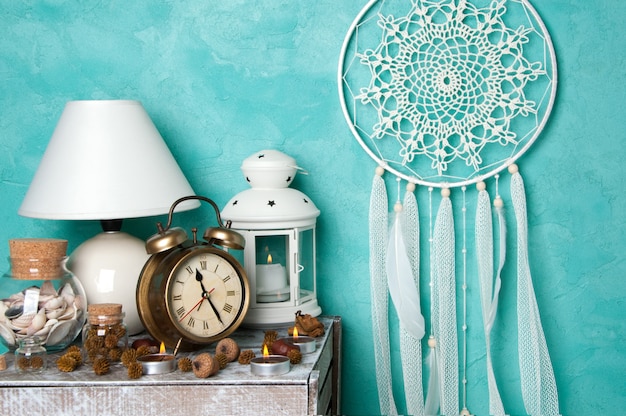 Cream crochet doily dream catcher 