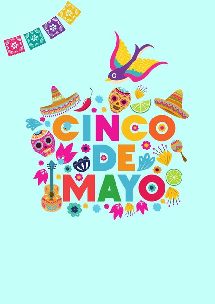 Cream Minimalist Cinco De Mayo Poster 1