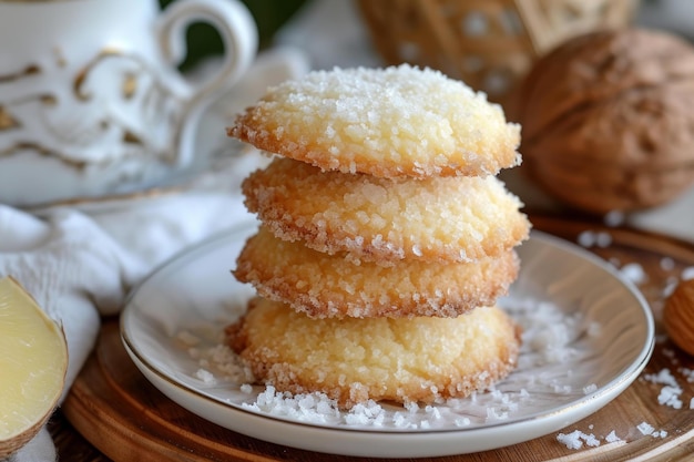 Creamy Alfajores coconut cookies Generate ai