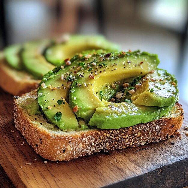 Photo creamy avocado toast