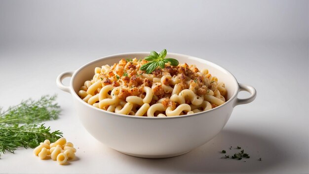 Creamy Baked Macaroni and Cheese in a clean Background