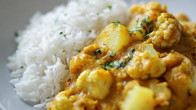 Creamy Cauliflower and Potato Curry with Basmati Rice