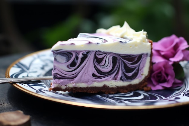 Creamy Cheesecake with Blueberry Swirls Perfectly Balanced Sweetness