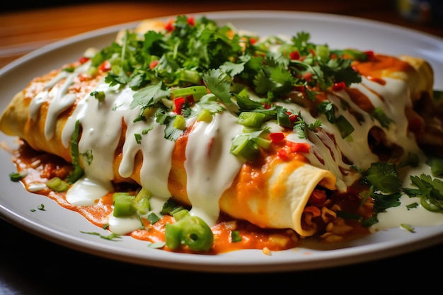 Creamy Chicken Enchiladas Mexican Food