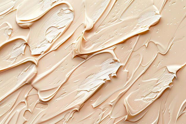 Creamy cosmetic smears on pastel beige background