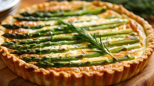 Creamy Custard Delight Organic Asparagus Quiche